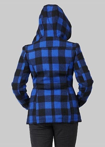 Swanndri womens jacket Seattle Blue Black check - Ecowool