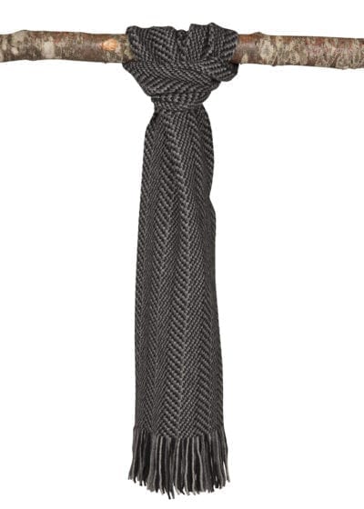 possum merino herringbone scarf - ecowool