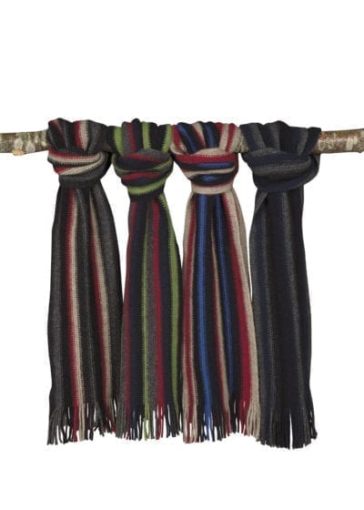 possum merino striped scarf char midnight flax graphie - ecowool