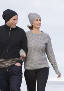possum merino arran knit sweater silver - Ecowool