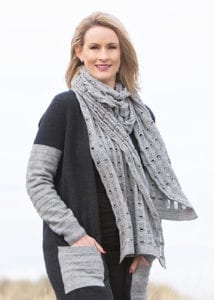 possum merino ladder scarf silver - Ecowool