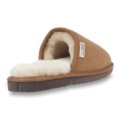Ecowool hard sole sheepskin scuff chestnut