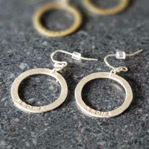 aroha love circle earrrings silver - ecowool
