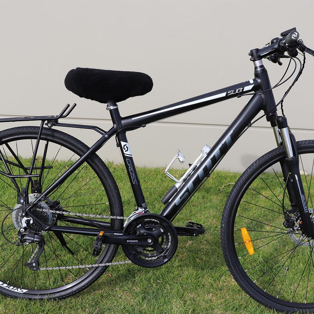 sheepskin bike seat black - ecowool
