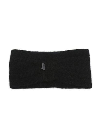 possum merino cable knit headband black - ecowool