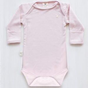 organic merino bodysuit dusty rose - Ecowool