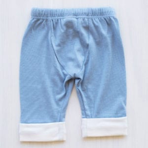 organic merino drawstring baby pants north sea blue - Ecowool