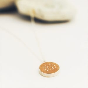 circle star map necklace rimu silver-ecowool