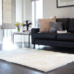 Bowron Sheepskin rugs in solar design - ivory