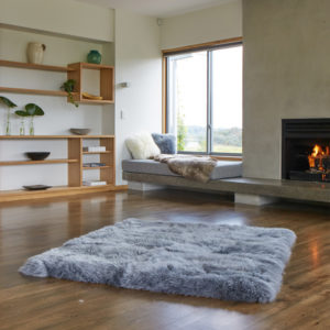 ecowool rectangular rug grey