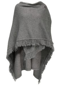 possum merino fringed shawl Shale - Ecowool
