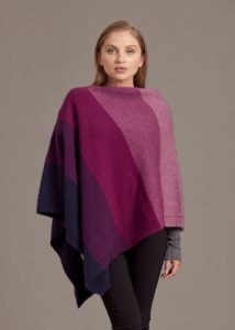 possum merino ombre poncho berry navy- ecowool