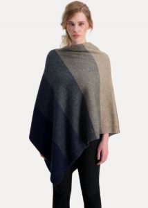 possum merino ombre poncho navy pewter mocha - ecowool