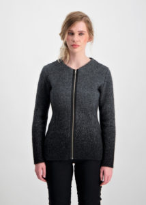 possum merino speckled fitted jacket pewter charcoal - ecowool