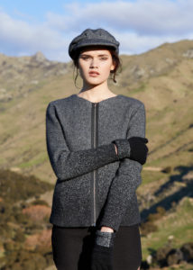 possum merino speckled fitted jacket pewter charcoal ecowool