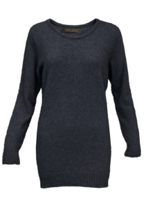 possum merino longline sweater charcoal - ecowool