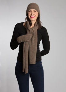 organic possum merino scarf gloves beanie natural - ecowool