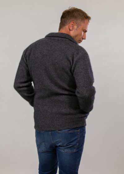 possum merino mens zip jacket grey - ecowool
