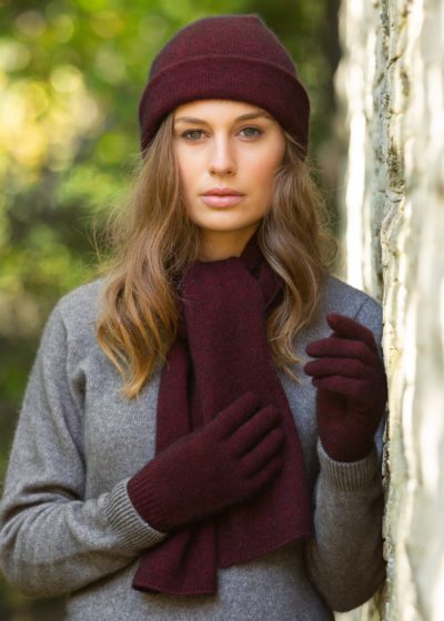 possum merino scarf beanie glove port - ecowool