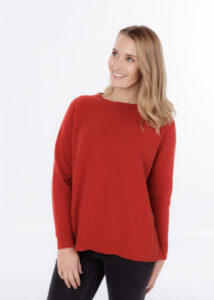 possum merino lounge sweater ruby - ecowool
