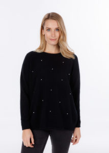 possum merino night sky sweater black - ecowool