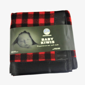 swanndri baby blanket black red check - ecowool