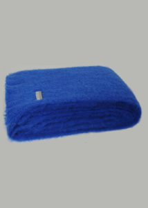 mohair throw blanket cobalt blue - ecowool