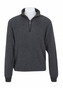 possum merino textured half zip sweater sky - ecowool