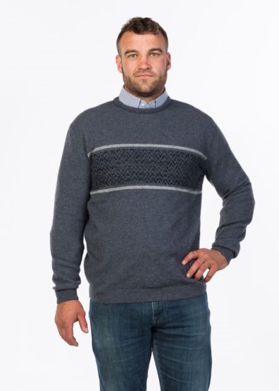 possum merino alpine sweater sky- ecowoo