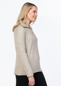 possum merino half zip sweater natural - ecowool