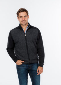 possum merino marl full zip jacket granite ecowool