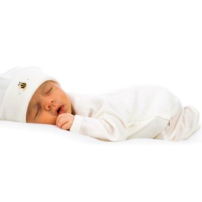baby merino gown sleepsuit cream bee - ecowool