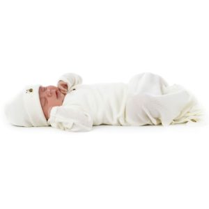 baby merino gown sleepsuit cream bee - ecowool