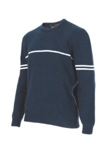 merino possum breton stripe sweater navy - ecowool