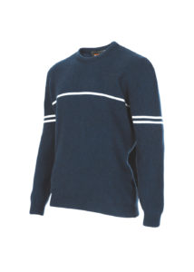 Merino Possum Breton Stripe Sweater navy - ecowool