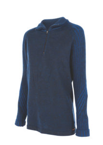 wool technical half zip womens sweater blue - ecowool