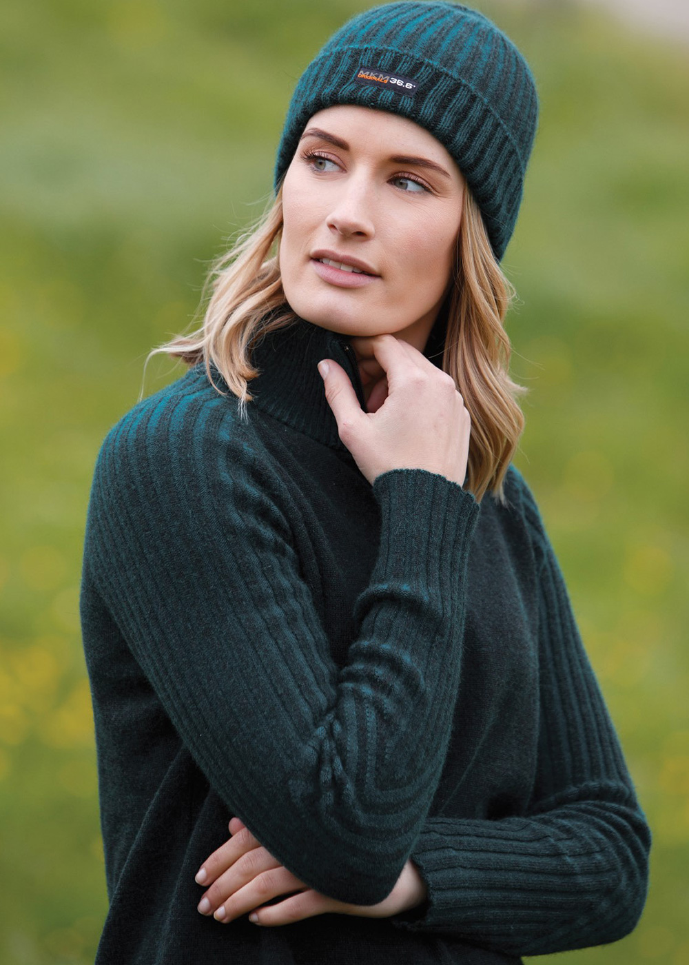 green half zip sweater