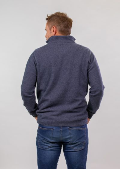 merino possum light weight half zip sweater sky - ecowool