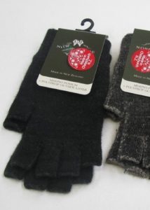 possum merino polyprop fingerless glove black charcoal - ecowool