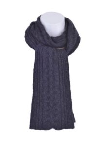 possum-merino-cable-scarf-charcoal - ecowool