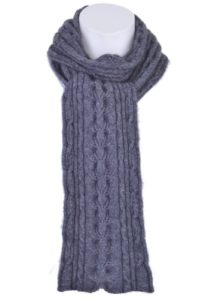 possum merino cable scarf pewter - ecowool