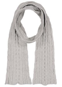possum-merino-cable-scarf-silver - ecowool