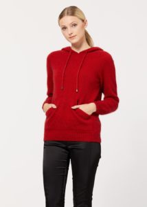 possum merino casual hoodie red - ecowool