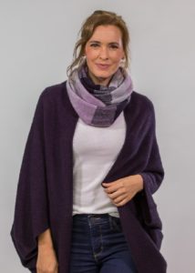 possum merino ombre snood lilac - ecowool