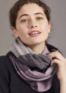 possum merino ombre snood lilac plum silver - ecowool