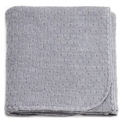 merino baby blanket lace stitch silver - ecowool