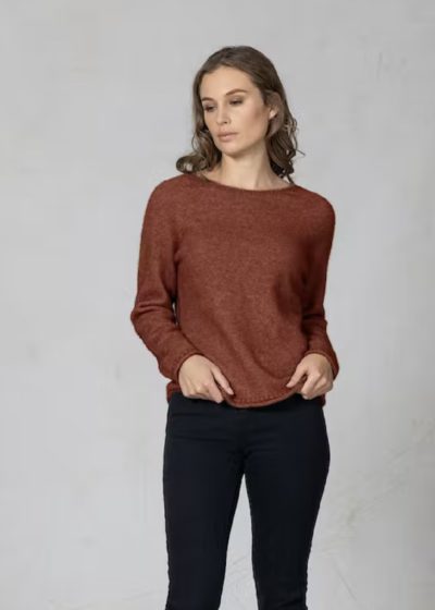 possum merino raglan sweater peach ecowool