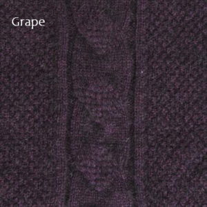 cable poncho swatch - grape