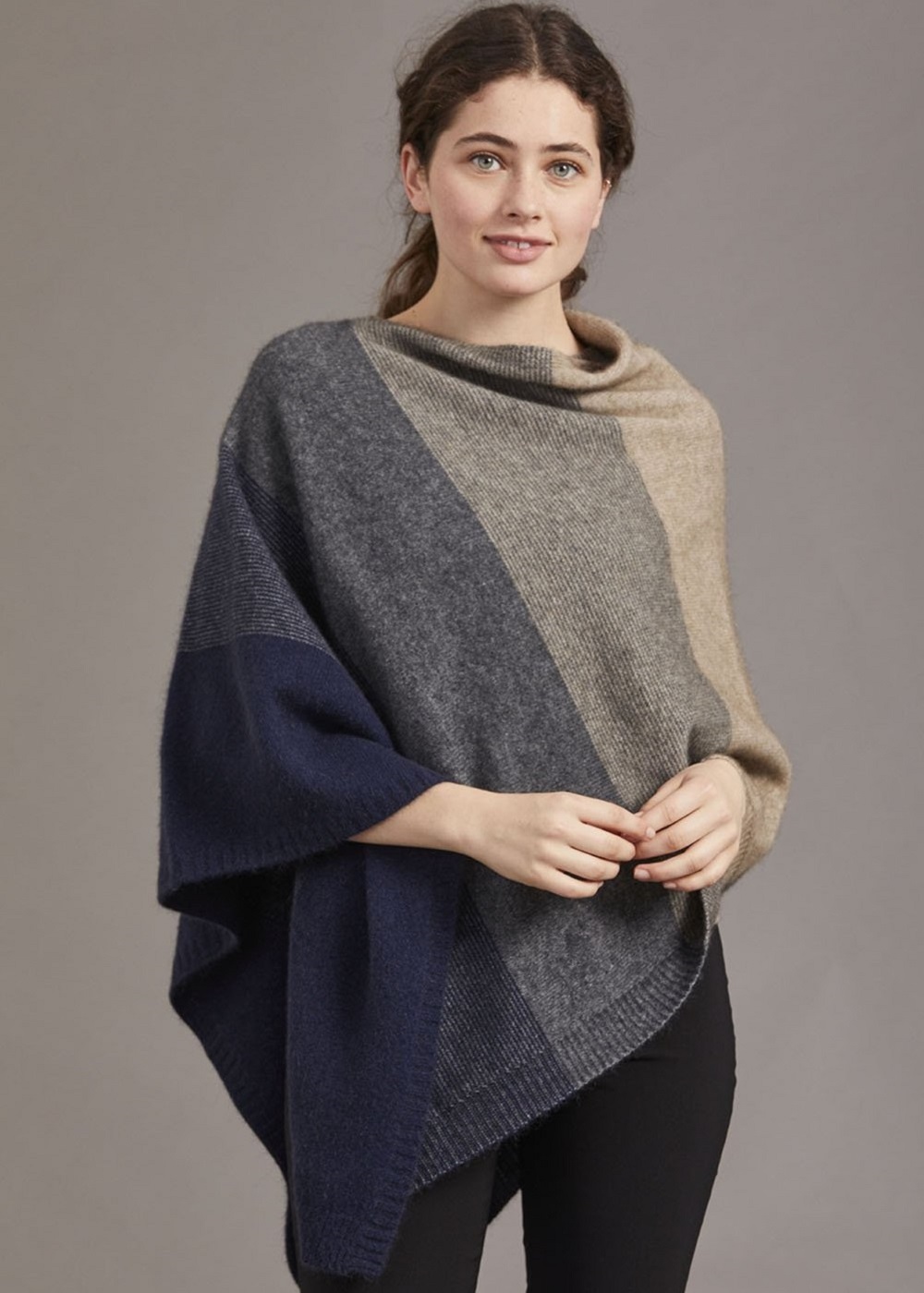 Possum Merino Ombre Poncho - Womens Knitwear | Ecowool