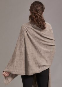 womens merino textured shawl wheat- ecowool